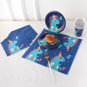 Platos y Servilletas de Papel con Diseño de Dinosaurios, Juegos de Vasos para Niños, Decoraciones para Fiestas de Cumpleaños de Dinosaurios - Product Image 3