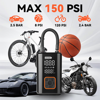 Portable 150PSI Air Compressor Pump Cordless ABS Tire Inflator for Car Bike Motorcycle & Ball