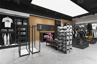 Présentoir de vêtements de sport design d'intérieur pour baskets personnalisées, magasin de chaussures à la mode, étagères de présentation pour magasin de détail