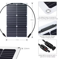 Glory Solar 18W Silicium monocristallin Mini chargeur solaire Panneaux flexibles Voiture Moto Balcon Surveillance Litière pour chat