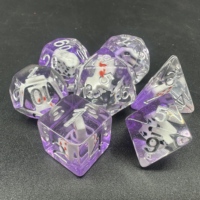 Jeu de dés à thème poker pour D&D, 7 pièces, dés polyédriques en résine de 16 mm avec design carré pour les jeux de rôle sur table Dungeons & Dragons