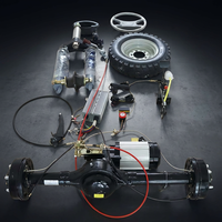 Kit de conversion de tricycle cargo électrique robuste de 2 tonnes, moteur CC sans balais 4000W, frein à huile, essieu arrière, fourche avant 1:15.6:29.6