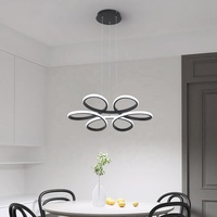 Lampe décorative suspendue intelligente de lustre d'anneau de plafond avec télécommande
