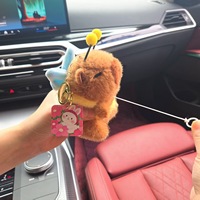 Porte-clés en peluche Feiya Otter Fleece Bee Capybara avec ailes vibrantes, jouets en peluche, petits cadeaux d'Halloween, poupées pour machine à griffes