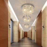 Lustres en cristal argenté en forme de goutte de pluie, montage encastré, lustre moderne K9, luminaire de plafond LED pour salle à manger, salle de bain, chambre à coucher