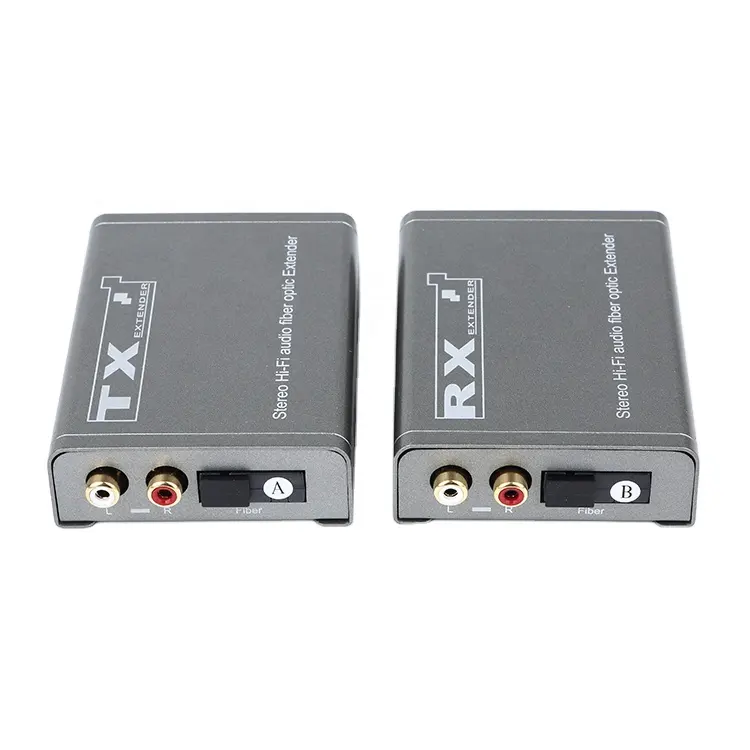 2 canales RCA fibra de audio transmisor y receptor L/R extensor de audio RCA extensor de audio