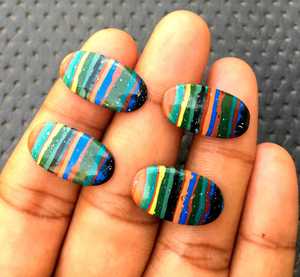 Bonita colección, 2 piezas, cabujones de forma ovalada suave, Calcsilica Natural arcoíris, piedras preciosas sueltas, cuentas de piedra al por mayor - Product Image 2