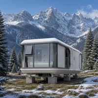 Villa Intelligente Préfabriquée de Luxe Moderne en Acier de 40 pieds, Capsule de Camping Écologique Étanche à Énergie Solaire