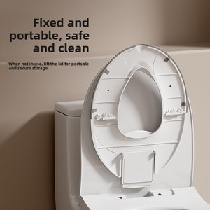 Siège de <span class=keywords><strong>toilette</strong></span> pliable pour enfant, pot portable pour bébé, anneau d'apprentissage de la propreté antidérapant, siège de <span class=keywords><strong>toilette</strong></span> de voyage pour tout-petit avec sac de rangement pour enfants - Product Image 2