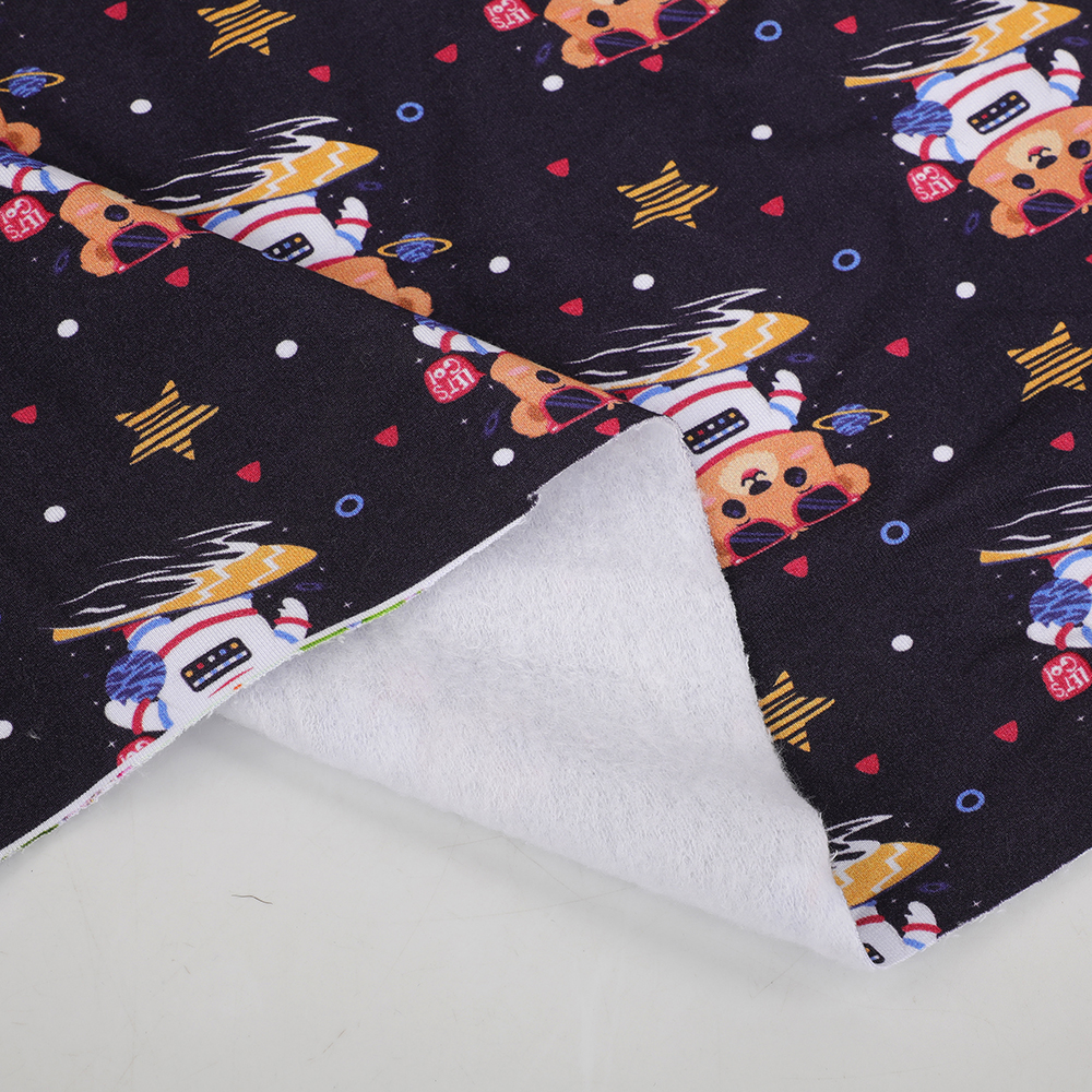 High-Quality Custom Printed Bamboo Fiber Fleece Fabric Smooth Organic Suit for Girls