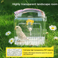 Cage de transport portable en plastique transparent pour perroquets, cage de voyage extérieure pour calopsites, perruches, agapornis et petits oiseaux