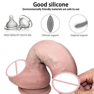 Masturbateur pour femmes européennes et américaines, en silicone platine, pénis artificiel, imitation chair douce, avec ventouse géante, fabriqué en Chine - Product Image 2