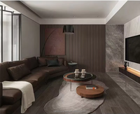 Panneau mural 3D rainuré en WPC (composite bois-plastique) pour chambre et salon – Revêtement mural intérieur résistant à l'humidité et imperméable