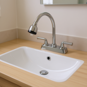 Elite Cover Faucet 4-Inch Centerset Chrome Finish Traditional Style Bathroom Basin Faucet Two Handle Deck Mounted - Product Image 2