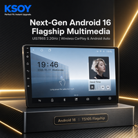 KSOY-TS105 Radio DVR Mobil Android, Audio Mobil Android, Navigasi 4G, Dual BT, Layar Sentuh Optik, Wireless Carplay, Universal RDS FM