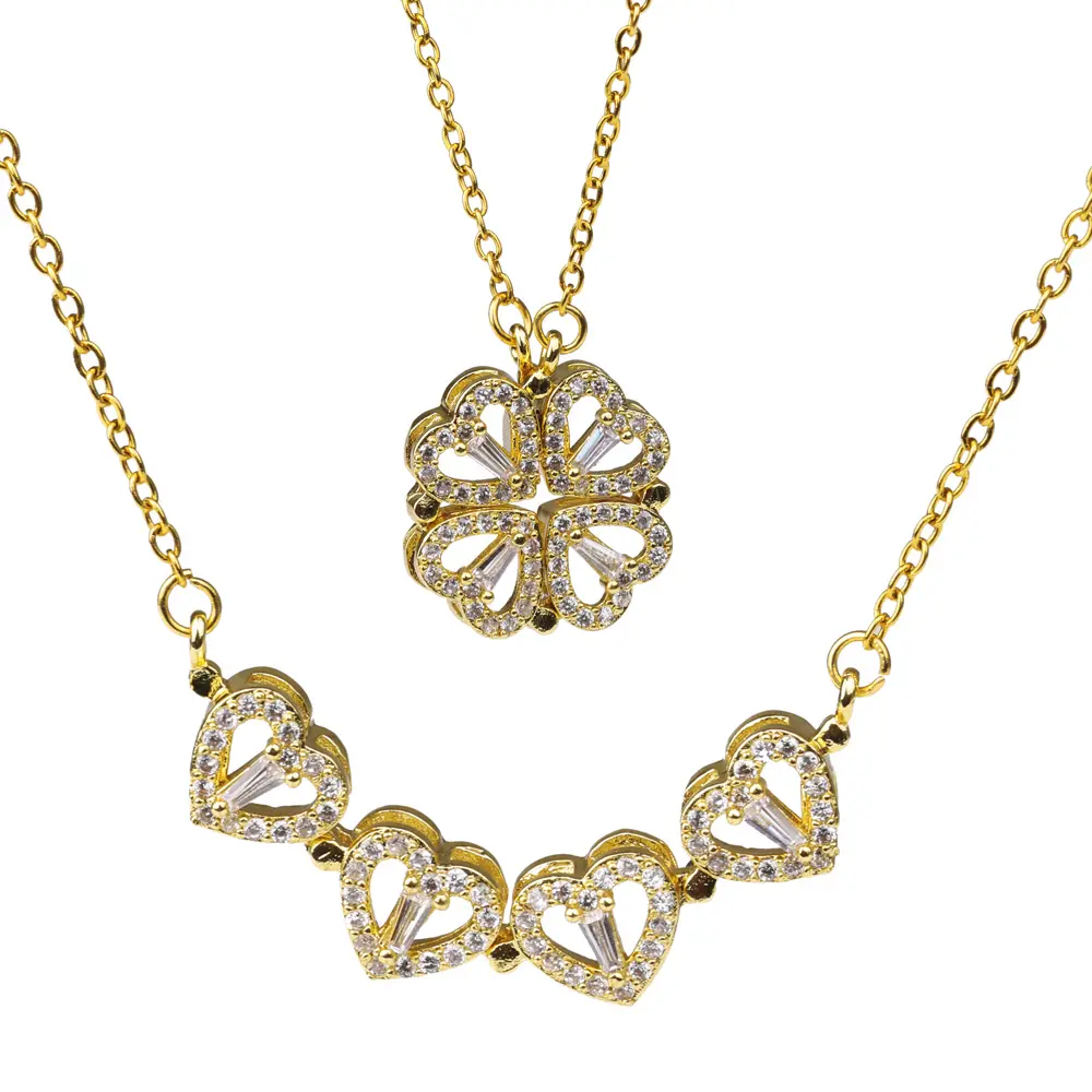 Женское Ожерелье из 18-каратного золота с подвеской в виде сердца