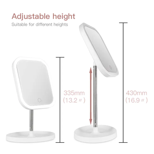 Hauteur réglable 360 pas de Rotation d'angle mort trois couleurs lumière réglable HD <span class=keywords><strong>miroir</strong></span> Portable carré Led <span class=keywords><strong>miroir</strong></span> cosmétique - Product Image 3
