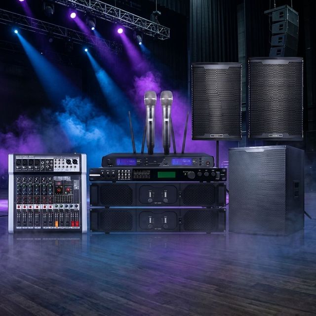 3RD DREAM WY-400 KTV Karaoke 1000W Surround Sound System Full Set 8/10/12 Inch Wood Speaker DSP Amplifier Wireless Microphone