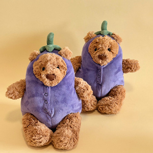 एगप्लांट भालू कस्टम प्लग खिलौना निर्माता भरा पशु बच्चे खिलौने जन्मदिन उपहार बिस्तर तकिए बिस्तर के खिलौने - Product Image 5