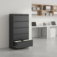 Meuble de Rangement Modulaire Métallique Verrouillable à 5 Tiroirs pour Sous Bureau avec Rangement Amovible – Idéal pour Bureau à Domicile, École, Entrepôt – Offre Spéciale
