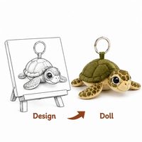 Porte-clés en peluche tortue personnalisé, mignon, dessin animé, pendentif de sac marin en peluche pour cadeau de vacances, décoration intérieure, faible MOQ, OEM ODM, polyester, unisexe