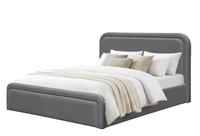Meubles de chambre à coucher européens, cadre de lit king size, tissu rembourré, lit double moderne de luxe avec rangement