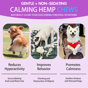 Worafy ayuda a mantener la calma apoya la <span class=keywords><strong>ansiedad</strong></span> y el estrés suave masticar cáñamo calmante suplemento alimenticio para mascotas - Product Image 2