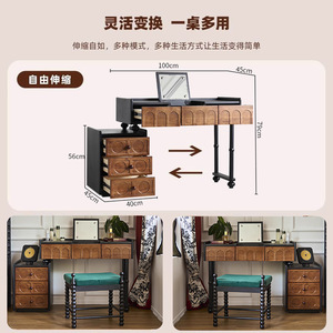 Eiffel Dressing <b>Table</b> <b>Vanity</b> With <b>Mirror</b> And Storage Drawers For Bedroom Adult Use Modern Minimalist Style - Product Image 4
