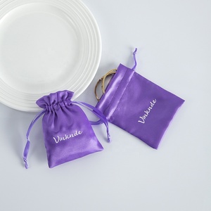 Purple Anti-Dust <b>Drawstring</b> Pouch Satin Hair <b>Bag</b> Storage for Wigs Extensions <b>Makeup</b> Jewelry Weddings Parties - Product Image 5