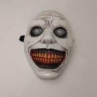 Masque en plastique d'horreur effrayant pour adultes Masque souriant le plus effrayant pour les fêtes d'Halloween Maisons hantées Costumes de jeu d'Halloween effrayants