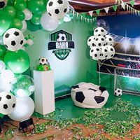 Décorations de fête en latex noir et blanc pour enfants, thème football, pour fête de naissance, ballons en forme de ballon de football
