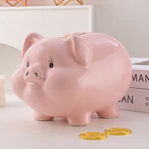 Salvadanaio Creativo Redeco di Grande Capacità per Bambini, Salvadanaio in Ceramica Rosa per Ragazze, per Regali e Decorazione Casa - Product Image 5