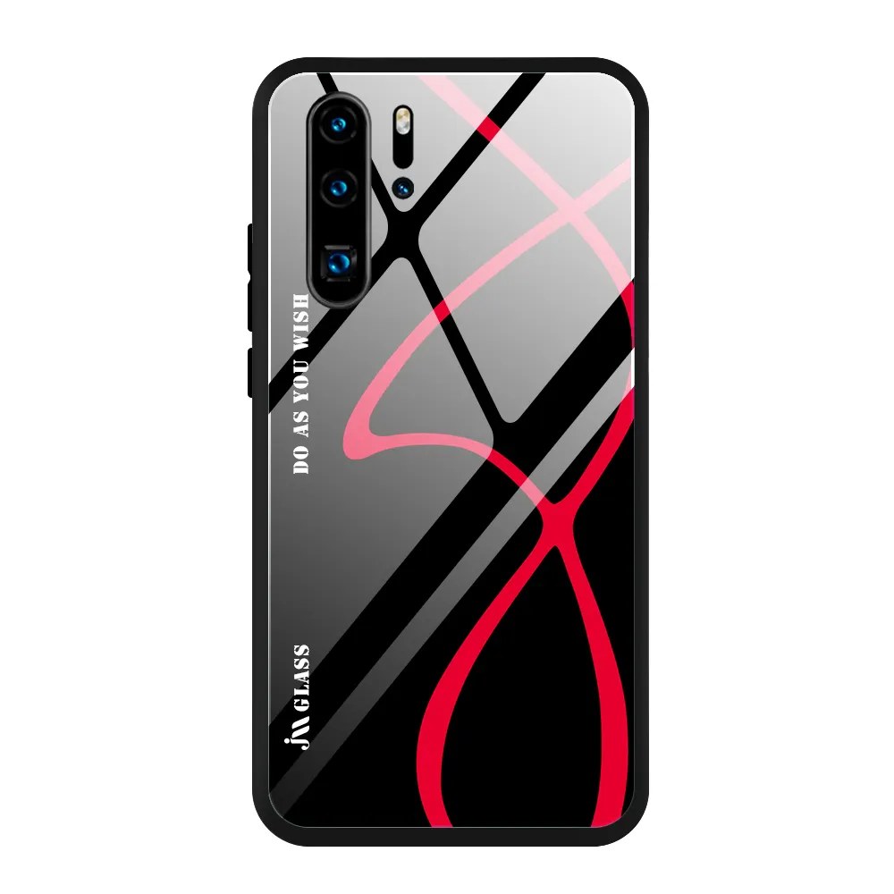 Glossy Liquid Silicone Edge Tempered Glass Case For Huawei Nova 7 SE P30 Mate 30 pro Phone Case Shockproof Back Cover