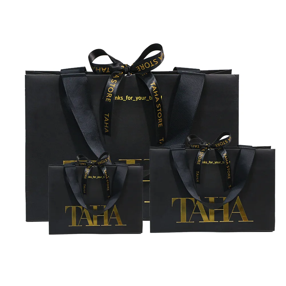 Marca Custom Gift Bags Para Embalagem Promocional Vestuário Sacos De Compras De Papel Com Seu Próprio Logotipo