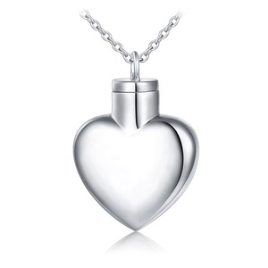 تصميم جديد قلادة على شكل قلب لحرق الموتى 925 من الفضة الاسترليني قلادة رماد محفورة فارغة - Product Image 1