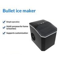 Machine à glaçons compacte de comptoir 100W, capacité 12kg/24h, réservoir d'eau 1,4L, nettoyage automatique et sélection de la taille des glaçons