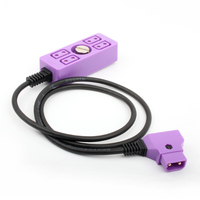 Adaptateur DTAP vers 1/4, séparateur de puissance, prise femelle de type B, couleur bonbon, avec câble droit, câble en spirale pour batterie V-Mount, LED