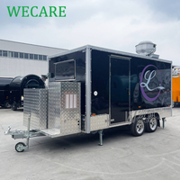 Remorque de bar mobile WECARE, camion de restauration rapide entièrement équipé pour la vente de glaces, café, pizzas, crêpes, avec équipement de cuisine complet