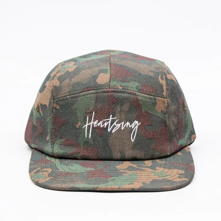 Hengxing Sport Unisex Camouflage Denim Camping kappe benutzer definierte Allover Print 5 Panel Hüte