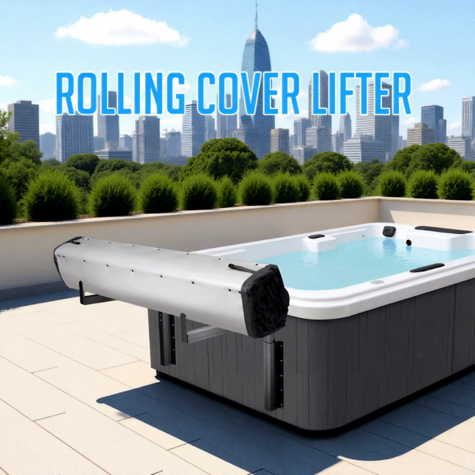 TSPK TS-R07 Modern Aluminum Alloy Manual Adjustable Spa Hot Tub Cover ...