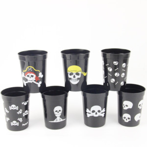 Vasos de Fiesta de Halloween con Diseño de Fantasma Negro y Blanco de 16 oz - Product Image 4