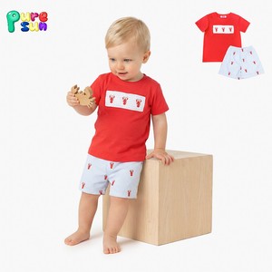 Conjunto de Roupas Infantis Puresun Boutique com Bordado de Lagostim em Algodão Orgânico, Roupas Personalizadas para Meninos - Product Image 1