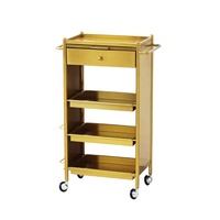 Chariot de rangement mobile pour appareil de soin du visage, chariot de spa, chariot à ongles, chariot cosmétique, chariot de salon, chariot de beauté doré