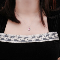 Collier pendentif de luxe en or rose 14 carats avec saphir rose et moissanite, idéal pour un cadeau quotidien
