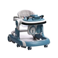 Marche-bébé anti-renversement avec musique, téléphone, horloge et jouets, multifonctionnel, pliable, pour l'apprentissage de la marche des tout-petits