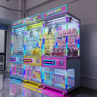 Machine de capture de peluches à monnayeur, vitrine commerciale entièrement transparente en verre trempé, pour centre de jeux intérieur et salle d'arcade
