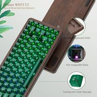 Clavier mécanique sans fil OEM ODM 75 touches avec touches programmables et coque en bois