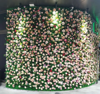 Panneau mural de fleurs artificielles en soie artificielle 3D personnalisé Tizen pour mariage, décoration de fond