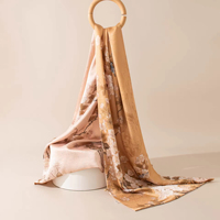 Nouvelle Écharpe d'été pour femme en soie de mûrier, style chinois traditionnel, à motif floral long, double couche et à boucle
