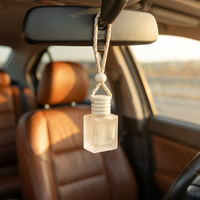 Flacon diffuseur de parfum en verre transparent mat de 8 ml, 10 ml, 12 ml pour voiture, avec bouchon à vis, emballage personnalisé et sérigraphie